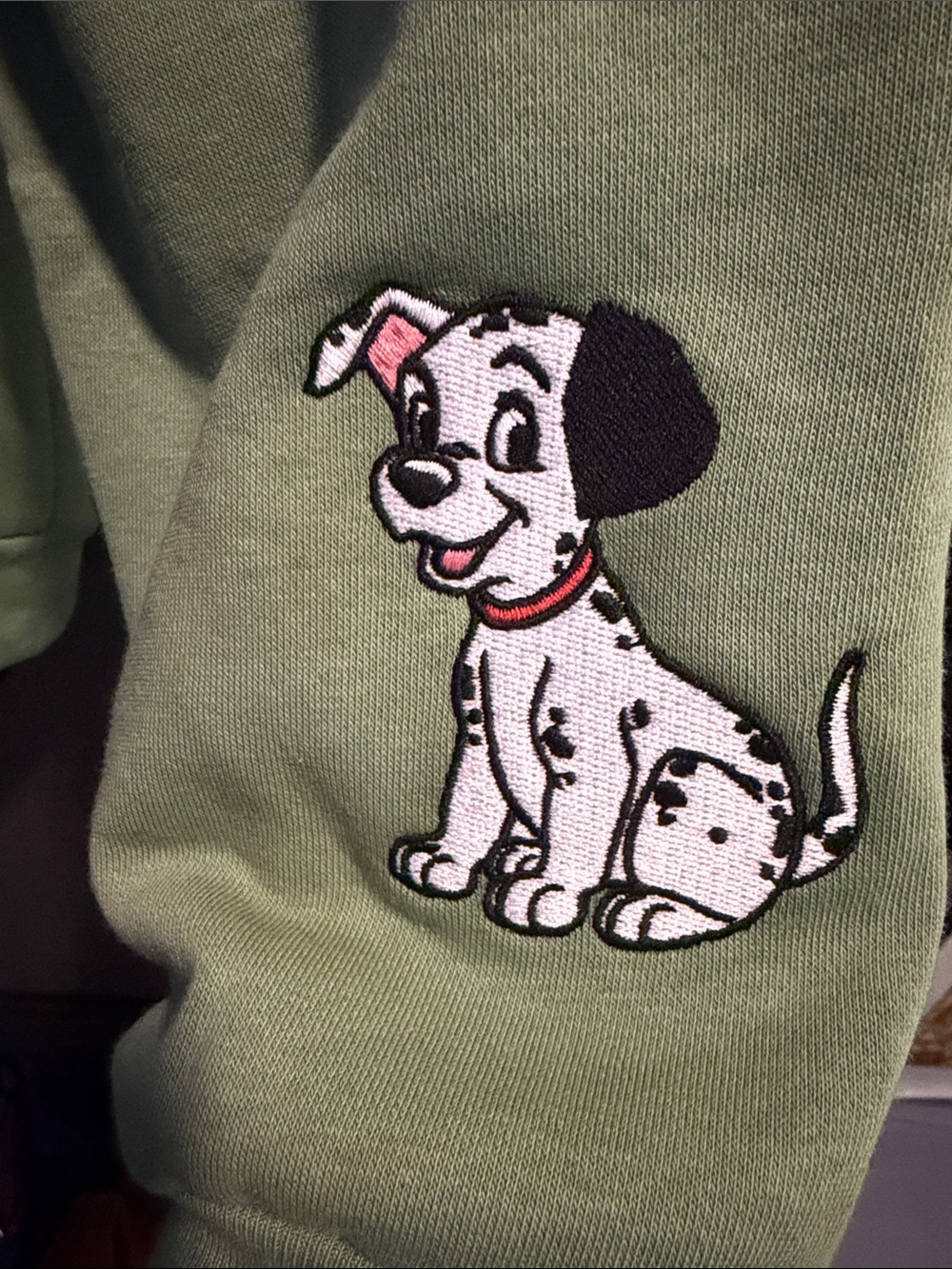 Disney 101 Dalmatians London England Sage Green Crewneck Sweater - Picture 3 of 8